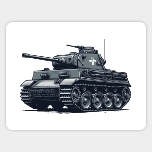 Vintage German Panzer Tank Illustration Sticker